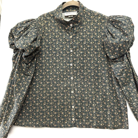 Recollections Tops - Recollections XL Edwardian Steampunk Victorian Reenactment Floral Puff Lace Top